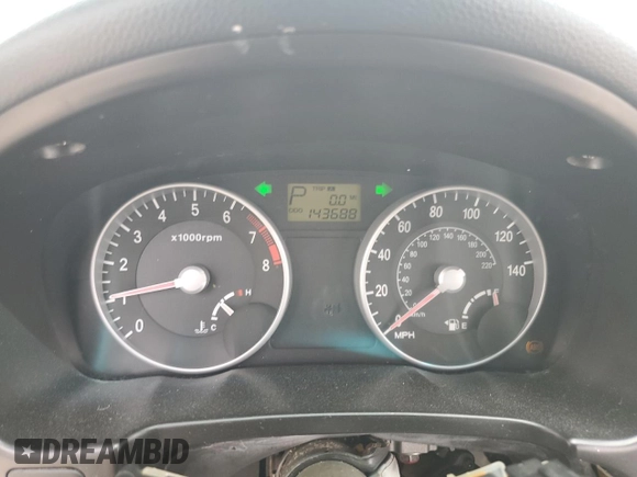 2006 Hyundai Accent GLS with VIN KMHCN46C46U048752, listed as a Copart auction lot 52930035 with 143,688 mi miles and Salvage title. Bid and sale history available at DreamBid. Image 9.