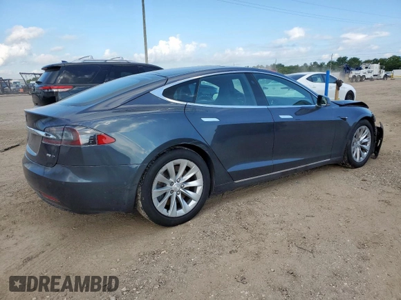 2017 Tesla Model S 100D with VIN 5YJSA1E27HF180483, listed as a Copart auction lot 62783205 with 55,744 mi miles and Salvage title. Bid and sale history available at DreamBid. Image 3.