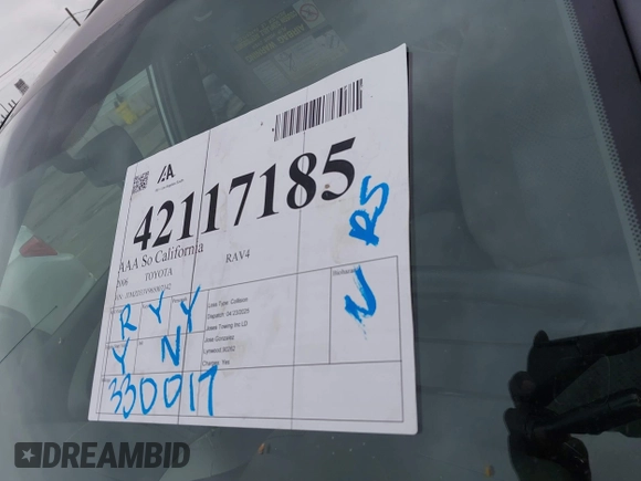2006 Toyota RAV4 with VIN JTMZD33V965007142, listed as a IAAI auction lot 42117185 with 330,017 mi miles and . Bid and sale history available at DreamBid. Image 13.