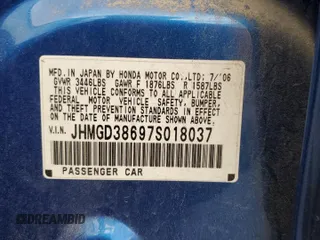 2007 Honda Fit Sport z VIN JHMGD38697S018037, wystawiony jako Copart lot #80060584 z przebiegiem 69 958 mil mil oraz Szkoda całkowita • Salvage title. Historia ofert i sprzedaży dostępna na DreamBid. Obrazek 12.