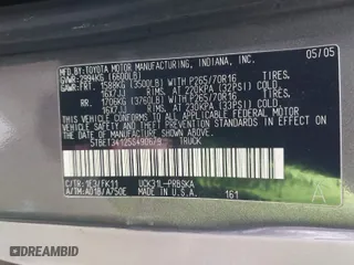 2005 Toyota Tundra SR5 with VIN 5TBET34125S490679, listed as a IAAI auction lot 41807573 with 173,754 mi miles. Bid and sale history available at carsss.com. Image 9.