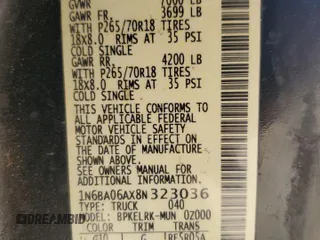 2008 Nissan Titan SE with VIN 1N6BA06AX8N323036, listed as a Copart auction lot 72725104 with 139,198 mi miles and Salvage Title. Bid and sale history available at carsss.com. Image 12.