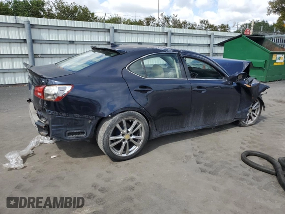 2007 Lexus IS with VIN JTHBK262272058227, listed as a Copart auction lot 51240555 with Not Provided miles and Salvage Title. Bid and sale history available at carsss.com. Image 3.