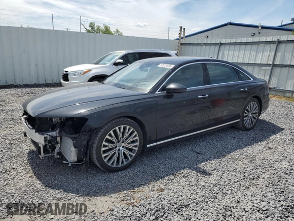 2019 Audi A8 with VIN WAU8DAF88KN016914, listed as a Copart auction lot 57621665 with 47,647 mi miles and Salvage title. Bid and sale history available at DreamBid. Image 1.