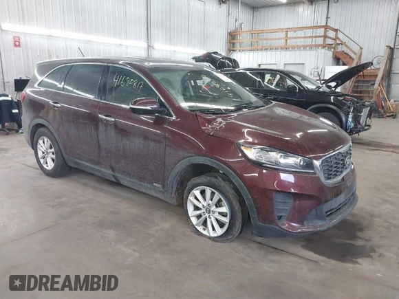 2019 Kia Sorento S V6 with VIN 5XYPGDA56KG483373, listed as a IAAI auction lot 41680817 with 91,970 mi miles. Bid and sale history available at carsss.com. Image 1.