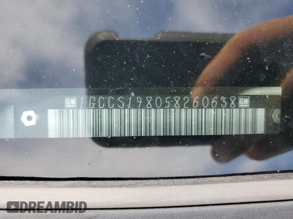 2005 Chevrolet Colorado LS Z85 with VIN 1GCCS198058260638, listed as a Copart auction lot 72591444 with 253,411 mi miles and Salvage title. Bid and sale history available at DreamBid. Image 12.