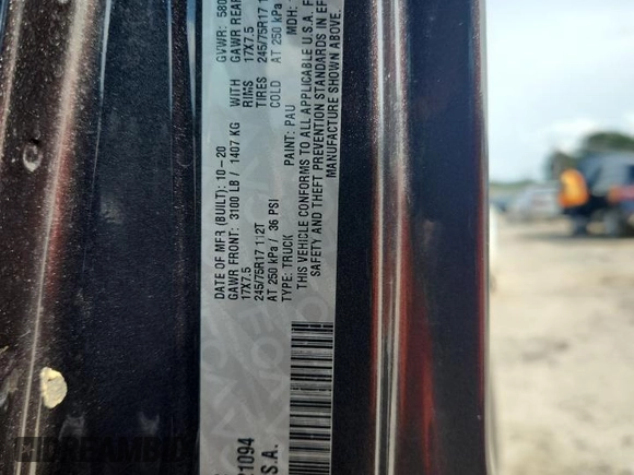 2021 Jeep Gladiator 80th Anniversary с VIN 1C6HJTAG7ML521094, выставлен на аукционе Copart как лот 61276595 с пробегом 68 684 миль миль и Списание • Salvage title. История ставок и продаж доступна на DreamBid. Изображение 12.