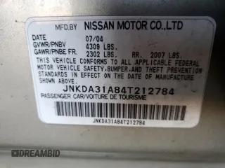 2004 Infiniti I35 z VIN JNKDA31A84T212784, wystawiony jako Copart lot #57489145 z przebiegiem 152 439 mil mil oraz Szkoda całkowita • Salvage title. Historia ofert i sprzedaży dostępna na DreamBid. Obrazek 12.