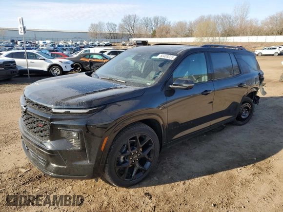 2024 Chevrolet Traverse AWD RS z VIN 1GNEVLKS9RJ166541, wystawiony jako Copart lot #50409225 z przebiegiem 8 356 mil mil oraz Szkoda całkowita • Salvage title. Historia ofert i sprzedaży dostępna na DreamBid. Obrazek 1.