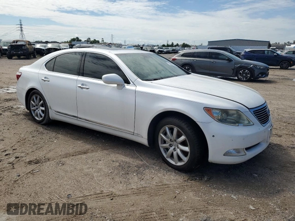 2007 Lexus LS 460 with VIN JTHBL46F675022583, listed as a Copart auction lot 56271485 with 256,234 mi miles and Clean Title. Bid and sale history available at DreamBid. Image 4.