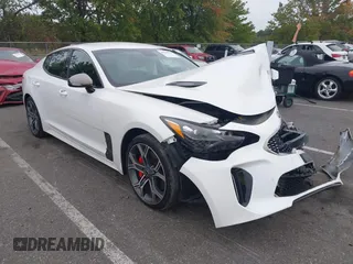 2020 Kia Stinger GT with VIN KNAE35LC1L6082920, listed as a IAAI auction lot 40424030 with 49,841 mi miles. Bid and sale history available at carsss.com. Image 1.