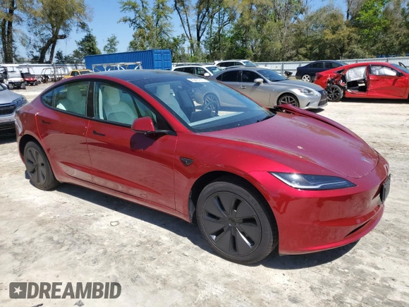 2024 Tesla Model 3 with VIN 5YJ3E1EA7RF864841, listed as a Copart auction lot 49467815 with 0 mi miles and Salvage Title. Bid and sale history available at carsss.com. Image 4.