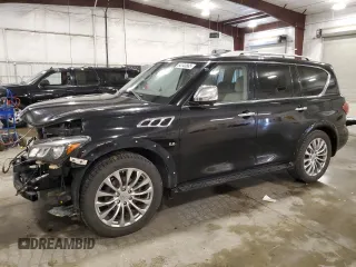 2015 Infiniti QX80 with VIN JN8AZ2NF2F9571484, listed as a Copart auction lot 64143665 with 179,746 mi miles and Salvage title. Bid and sale history available at DreamBid. Image 1.
