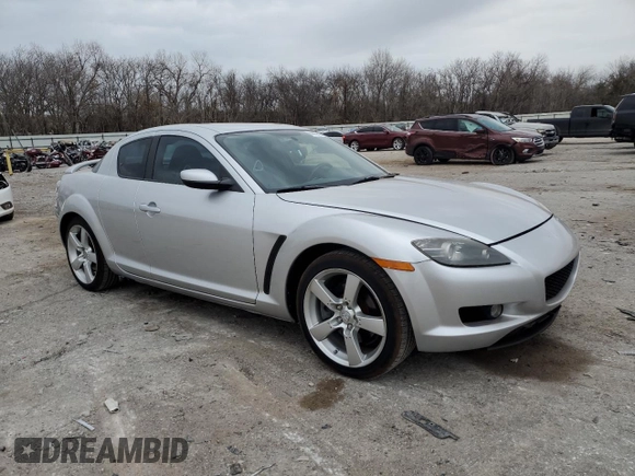 2004 Mazda RX-8 with VIN JM1FE17N540130784, listed as a Copart auction lot 86634014 with 122,828 mi miles and Clean Title. Bid and sale history available at carsss.com. Image 4.