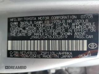 2008 Scion xD z VIN JTKKU10478J032819, wystawiony jako Copart lot #46455295 z przebiegiem 200 925 mil mil oraz Tytuł czysty. Historia ofert i sprzedaży dostępna na DreamBid. Obrazek 12.