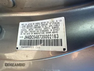 2003 Acura RSX with VIN JH4DC54873S002163, listed as a Copart auction lot 83067644 with Not Provided miles and Salvage Title. Bid and sale history available at carsss.com. Image 10.