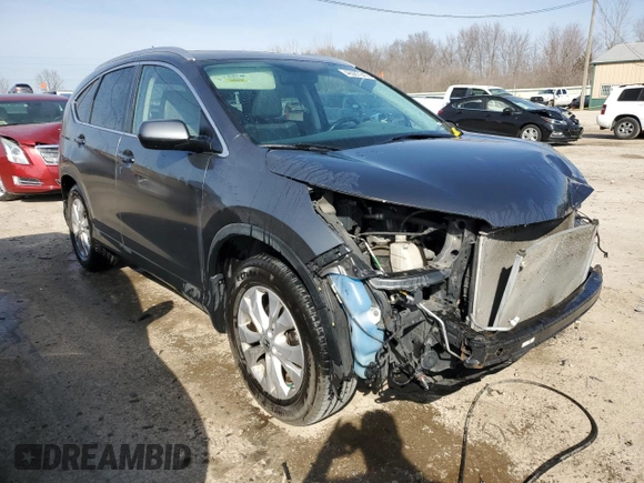 2013 Honda CR-V EX-L with VIN 2HKRM4H74DH673208, listed as a Copart auction lot 48687945 with 208,018 mi miles and Salvage Title. Bid and sale history available at carsss.com. Image 4.
