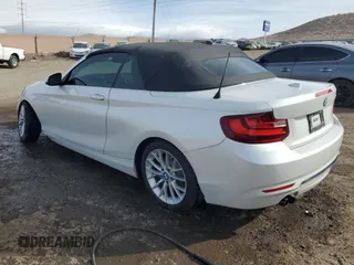 2016 BMW 2 Series 228i with VIN WBA1K9C52GV321798, listed as a Copart auction lot 45011725 with 56,673 mi miles and Salvage Title. Bid and sale history available at carsss.com. Image 2.