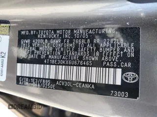 2006 Toyota Camry STD with VIN 4T1BE30KX6U676465, listed as a Copart auction lot 53424855 with 273,845 mi miles and Salvage Title. Bid and sale history available at carsss.com. Image 13.