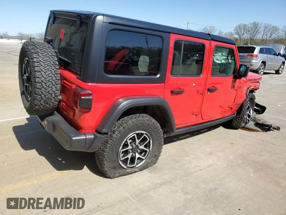 2024 Jeep Wrangler Rubicon z VIN 1C4PJXFG8RW264800, wystawiony jako Copart lot #51632235 z przebiegiem 36 246 mil mil oraz Szkoda całkowita • Salvage title. Historia ofert i sprzedaży dostępna na DreamBid. Obrazek 3.