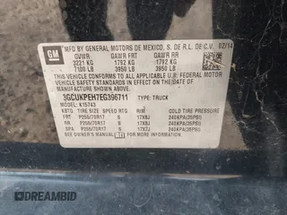 2014 Chevrolet Silverado 1500 Work Truck with VIN 3GCUKPEH7EG396711, listed as a IAAI auction lot 41700066 with 67,540 mi miles and . Bid and sale history available at DreamBid. Image 9.