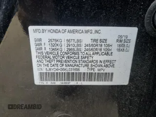 2019 Acura MDX with VIN 5J8YD4H35KL031695, listed as a Copart auction lot 47382045 with 105,456 mi miles and Salvage Title. Bid and sale history available at carsss.com. Image 15.