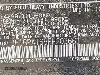 2015 Subaru Impreza Special Sports Premium with VIN JF1GPAT65FH203661, listed as a IAAI auction lot 42193548 with 110,437 mi miles and . Bid and sale history available at DreamBid. Image 9.