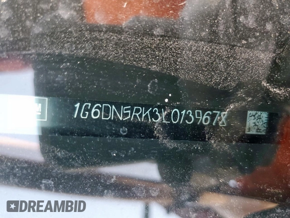 2020 Cadillac CT5 Premium Luxury with VIN 1G6DN5RK3L0139678, listed as a Copart auction lot 58495065 with 76,105 mi miles and Salvage title. Bid and sale history available at DreamBid. Image 12.