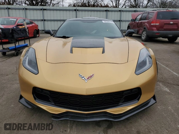 2017 Chevrolet Corvette Grand Sport 1LT with VIN 1G1YW2D79H5105602, listed as a Copart auction lot 42598795 with 34,380 mi miles and Salvage Title. Bid and sale history available at carsss.com. Image 5.