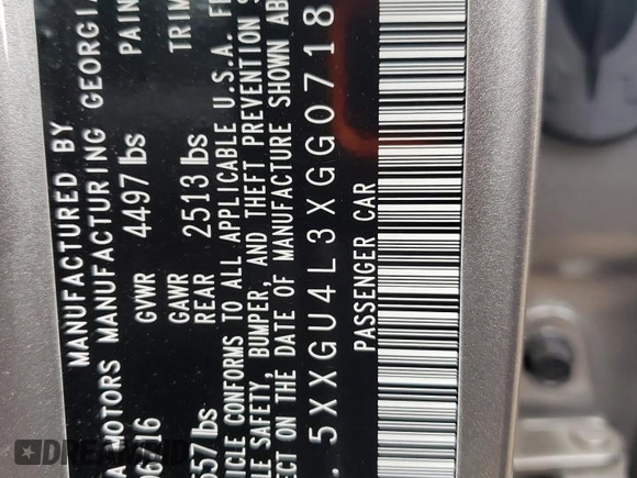 2016 Kia Optima EX z VIN 5XXGU4L3XGG071893, wystawiony jako Copart lot #62540165 z przebiegiem 12 781 mil mil oraz Szkoda całkowita • Salvage title. Historia ofert i sprzedaży dostępna na DreamBid. Obrazek 12.