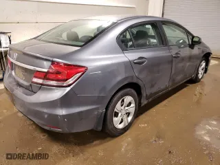 2013 Honda Civic Sdn LX with VIN 19XFB2F55DE023032, listed as a Copart auction lot 49138894 with 153,007 mi miles and Salvage Title. Bid and sale history available at carsss.com. Image 3.