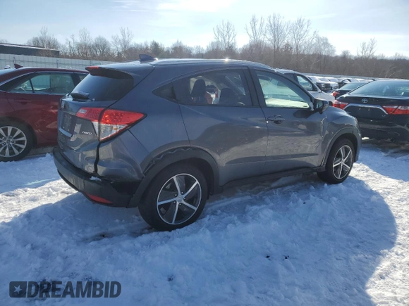 2022 Honda HR-V EX with VIN 3CZRU6H5XNM775421, listed as a Copart auction lot 42942435 with 25,832 mi miles and Salvage Title. Bid and sale history available at DreamBid. Image 3.