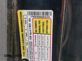 2013 Ford Explorer с VIN 1FM5K7B95DGB35259, выставлен на аукционе Copart как лот 86099914 с пробегом 224 221 миль миль и Списание • Salvage title. История ставок и продаж доступна на DreamBid. Изображение 13.