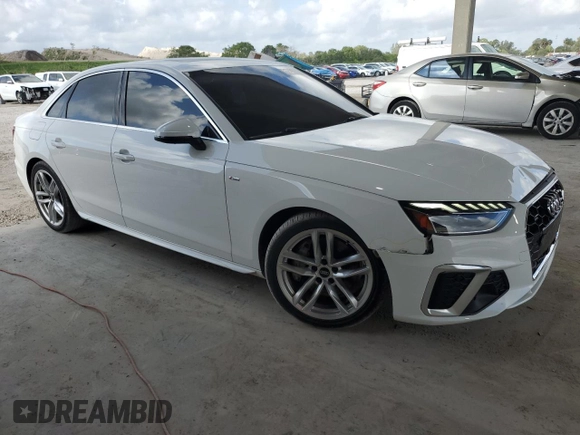 2023 Audi A4 S line Premium Plus with VIN WAUEAAF41PN015815, listed as a Copart auction lot 51277405 with 46,576 mi miles and Salvage Title. Bid and sale history available at DreamBid. Image 4.