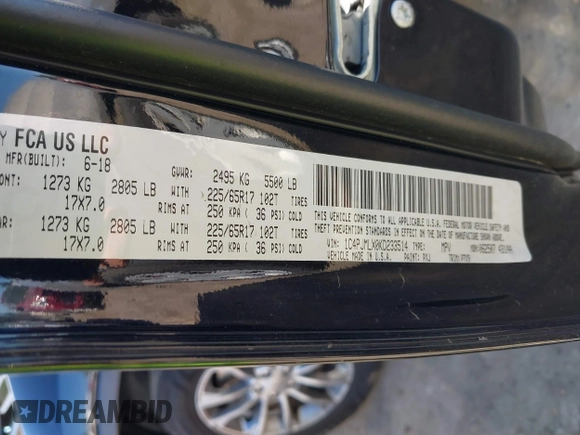 2019 Jeep Cherokee Latitude Plus с VIN 1C4PJMLX0KD233514, выставлен на аукционе IAAI как лот 41758401 с пробегом 99 035 миль миль и . История ставок и продаж доступна на DreamBid. Изображение 9.