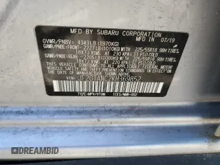 2019 Subaru Crosstrek Limited with VIN JF2GTANC2KH369852, listed as a Copart auction lot 57265235 with Not provided miles and Salvage title. Bid and sale history available at DreamBid. Image 13.