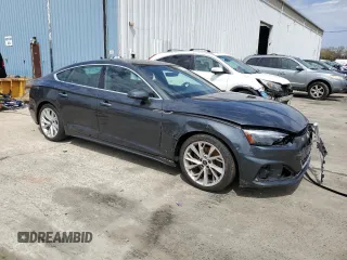 2022 Audi A5 Sportback Premium with VIN WAUABCF58NA027979, listed as a Copart auction lot 53130385 with 37,831 mi miles and Salvage Title. Bid and sale history available at carsss.com. Image 4.
