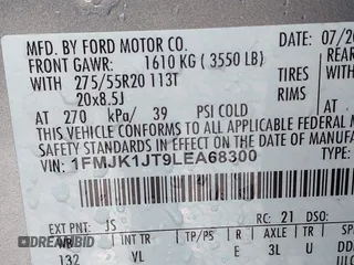 2020 Ford Expedition Max XLT с VIN 1FMJK1JT9LEA68300, выставлен на аукционе IAAI как лот 42275174 с пробегом 46 785 миль миль и . История ставок и продаж доступна на DreamBid. Изображение 9.