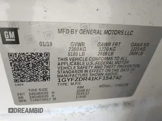 2019 Cadillac XT4 AWD Premium Luxury with VIN 1GYFZDR41KF154742, listed as a IAAI auction lot 42471905 with 137,035 mi miles and . Bid and sale history available at DreamBid. Image 9.