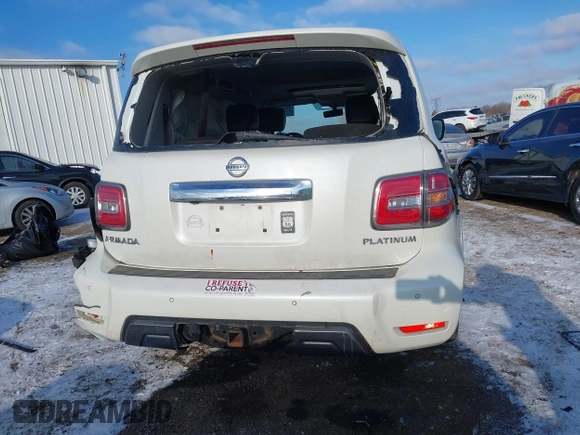 2019 Nissan Armada Platinum with VIN JN8AY2NE9K9759942, listed as a IAAI auction lot 41348179 with 114,902 mi miles. Bid and sale history available at carsss.com. Image 17.