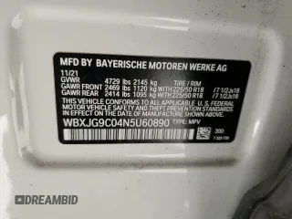 2022 BMW X1 xDrive28i with VIN WBXJG9C04N5U60890, listed as a Copart auction lot 41791835 with 89,302 mi miles and Non repairable. Bid and sale history available at DreamBid. Image 16.