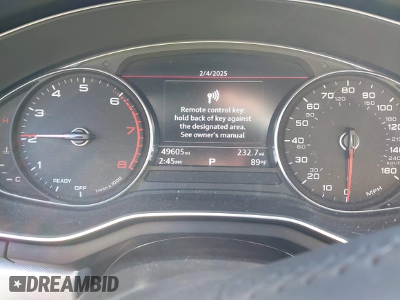 2018 Audi A4 Premium with VIN WAUDNAF47JA019737, listed as a IAAI auction lot 41506511 with 49,605 mi miles. Bid and sale history available at carsss.com. Image 7.