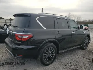 2024 Nissan Armada Platinum with VIN JN8AY2DB1R9850527, listed as a Copart auction lot 88483375 with 7,420 mi miles and Salvage Title. Bid and sale history available at carsss.com. Image 3.