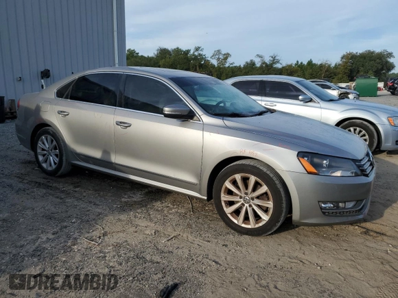 2013 Volkswagen Passat SEL Premium with VIN 1VWCH7A34DC039411, listed as a Copart auction lot 72908294 with 129,948 mi miles and Salvage Title. Bid and sale history available at carsss.com. Image 4.