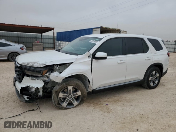 2025 Honda Pilot EX-L with VIN 5FNYG2H49SB013058, listed as a Copart auction lot 42873425 with 11,535 mi miles and Salvage Title. Bid and sale history available at carsss.com. Image 1.