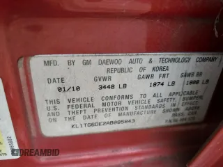 2010 Chevrolet Aveo 2LT с VIN KL1TG6DE2AB085843, выставлен на аукционе Copart как лот 80517144 с пробегом 129 904 миль миль и Списание • Salvage title. История ставок и продаж доступна на DreamBid. Изображение 12.