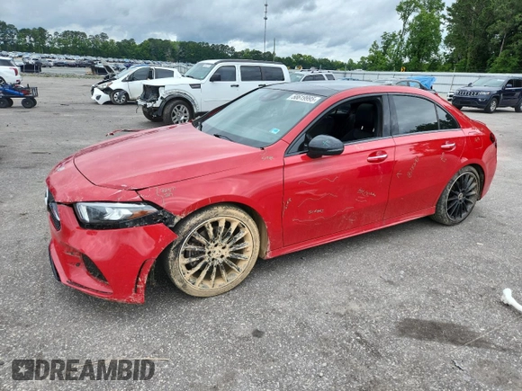 2020 Mercedes-Benz A 220 with VIN W1K3G4EB9LW045729, listed as a Copart auction lot 58619995 with 56,646 mi miles and Salvage title. Bid and sale history available at DreamBid. Image 1.