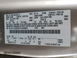 2015 Lincoln MKC z VIN 5LMCJ2A93FUJ05404, wystawiony jako Copart lot #41775985 z przebiegiem 141 841 mil mil oraz Szkody całkowita. Historia ofert i sprzedaży dostępna na DreamBid. Obrazek 13.