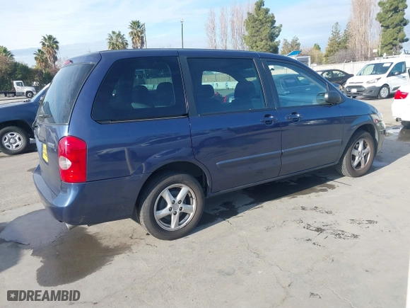 2003 Mazda MPV LX with VIN JM3LW28A030354777, listed as a IAAI auction lot 41624923 with 199,283 mi miles. Bid and sale history available at carsss.com. Image 4.