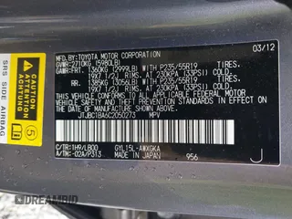 2012 Lexus RX 450h с VIN JTJBC1BA6C2050273, выставлен на аукционе IAAI как лот 42303105 с пробегом 76 773 миль миль и . История ставок и продаж доступна на DreamBid. Изображение 9.